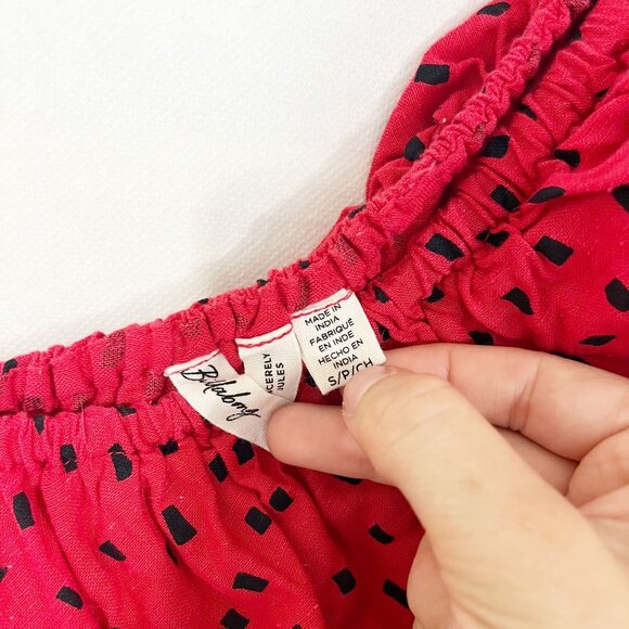 Billabong x Sincerely Jules Red & Black Polka Dot One Shoulder Maxi Dress SMALL - Picture 6 of 6